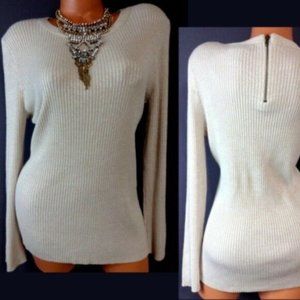Hooked Up Ribbed Sweater XXL Plus Beige
